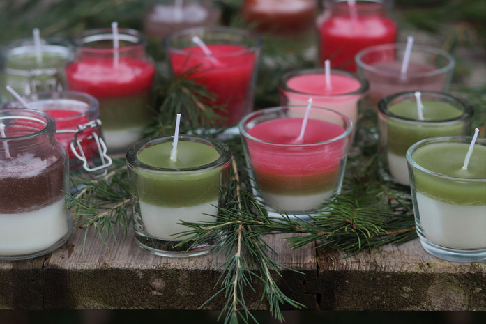 selbstgemachte Duftkerzen im Glas