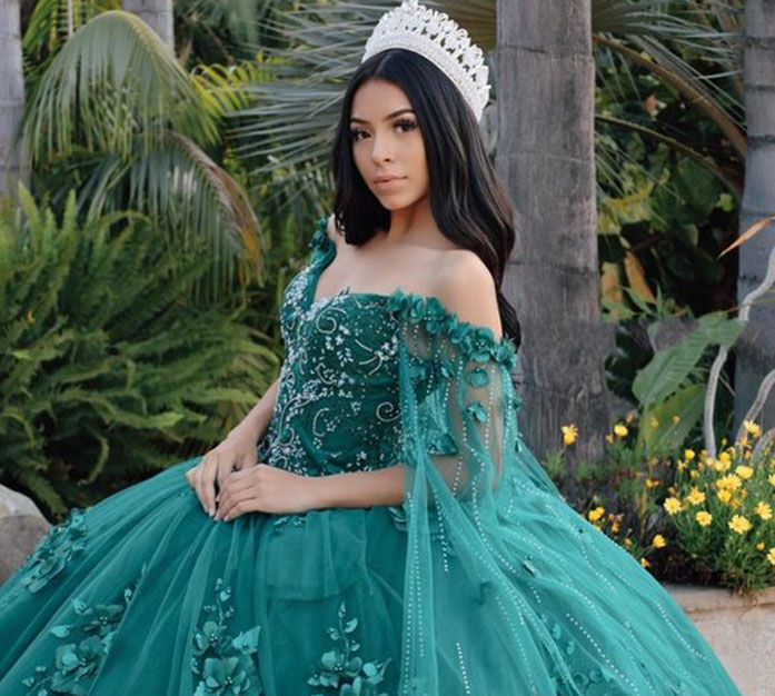 quinceañera verde esmeralda