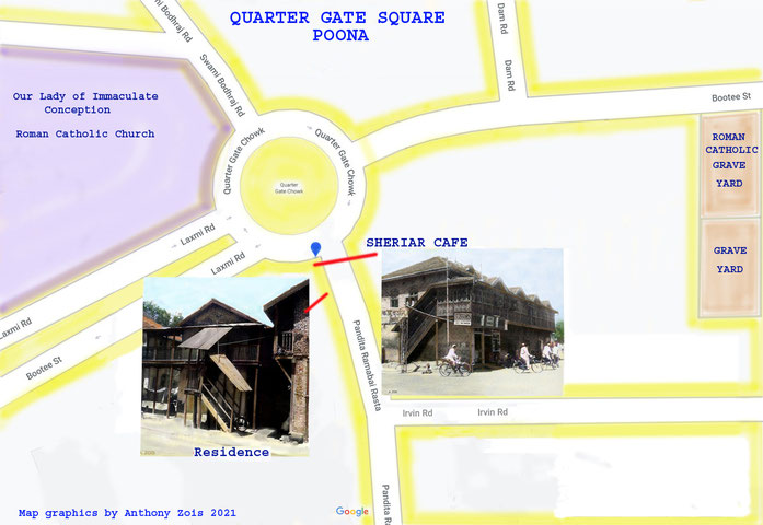 Map 7 : 1900 Quarter Gate Square, Poona. Map graphics by Anthony Zois.