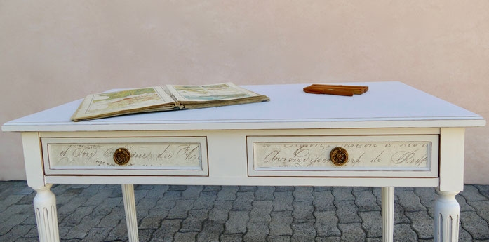 Schreibtisch weiss Kreidefarbe Jeanne d'Arc Living Vintage Shabby