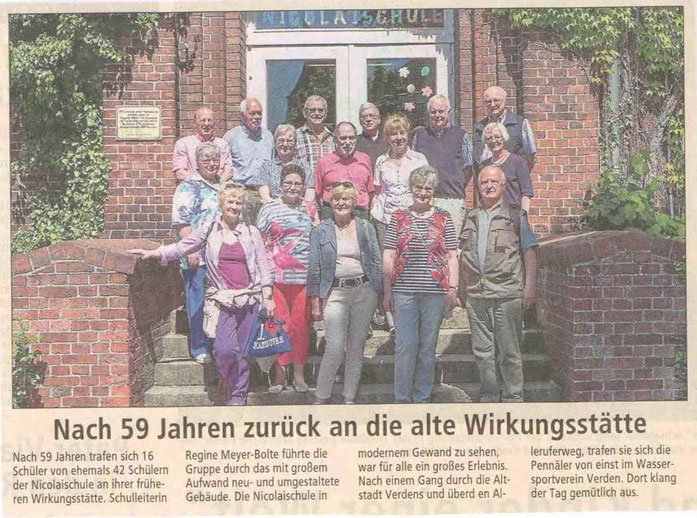 Verdener AllerZeitung 17.07.2015 Nicolaischule Verden