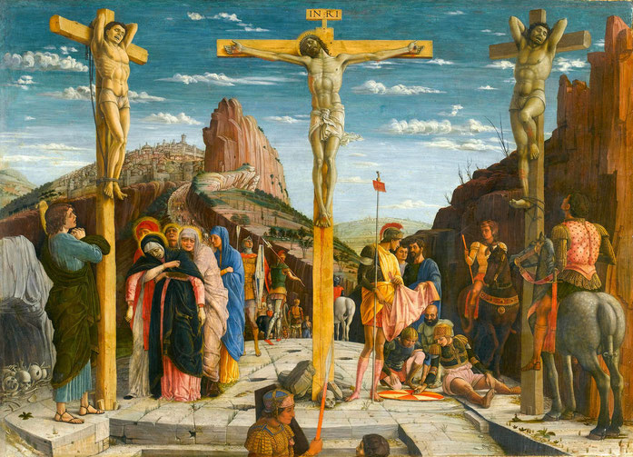 アンドレア・マンテーニャ「キリストの磔刑」、１４５７－６０年、ルーブル美術館