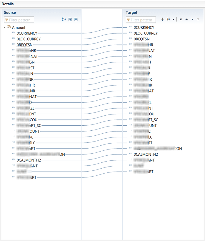 HANA View Union Mapping