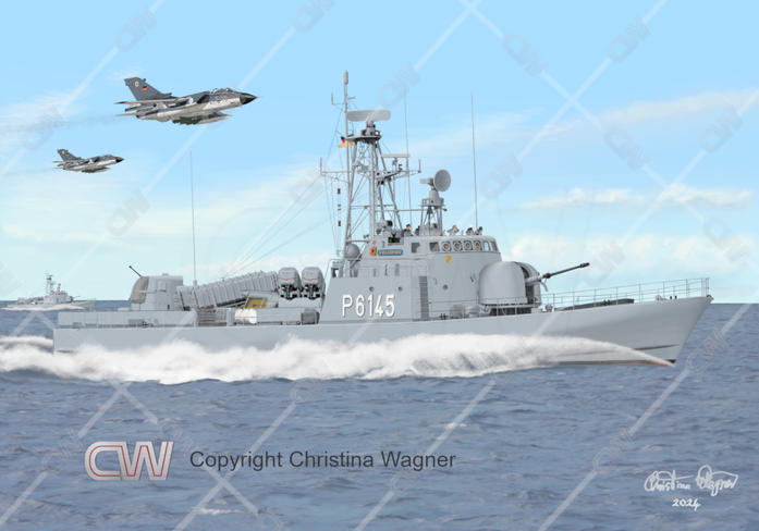 Schnellboot Klasse 148, S-45 Leopard und S-42 ILTIS, 3. Schnellbootgeschwader, mit zwei Tornados des MFG 1