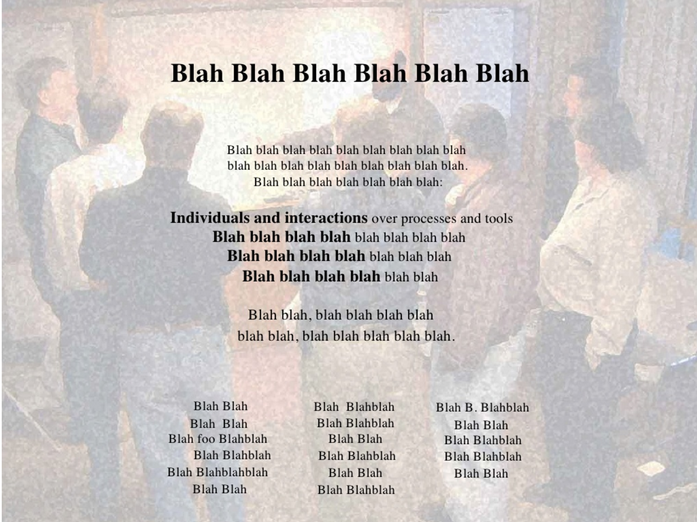 Blah blah blah manifesto