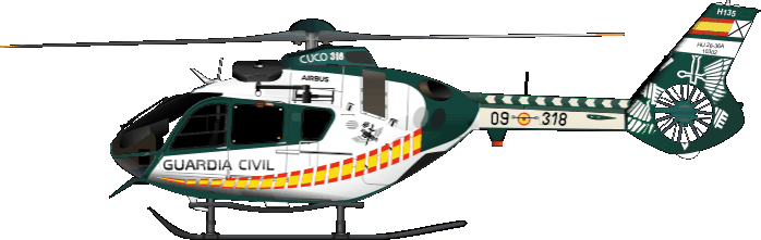 Airbus Helicopters H135 Guardia Civil Polizei Spanien Neues Farbschema New Color Scheme