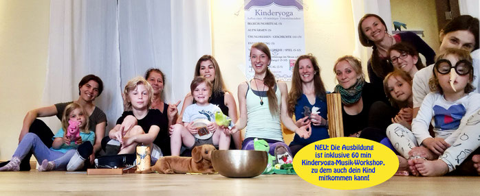 Die Ausbildung ist jetzt neu inklusive 60 min. Kinderyoga Musik Workshop, zu dem auch dein Kind kommen kann.