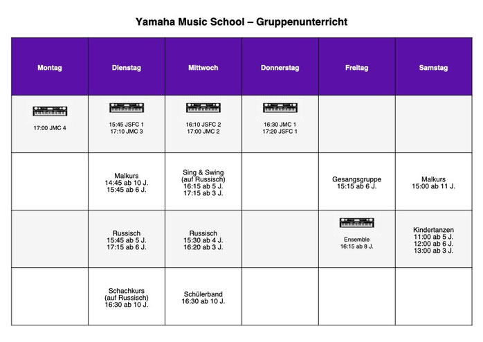 Yamaha Musikschule Osnabrück - Unser neuer Gruppenstunden-Kursplan für Juni 2025
