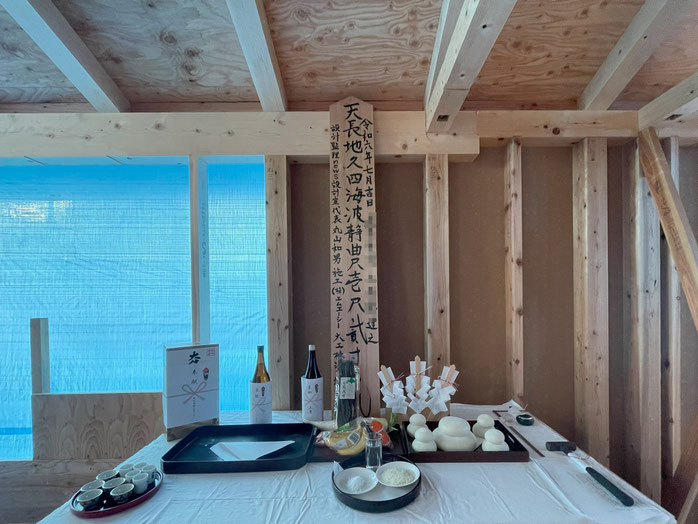 長野県　松本市　安曇野市　建築設計事務所　建築家　news設計室　丸山和男　住宅設計　設計監理　島内の家Ⅲ　長期優良住宅　上棟式
