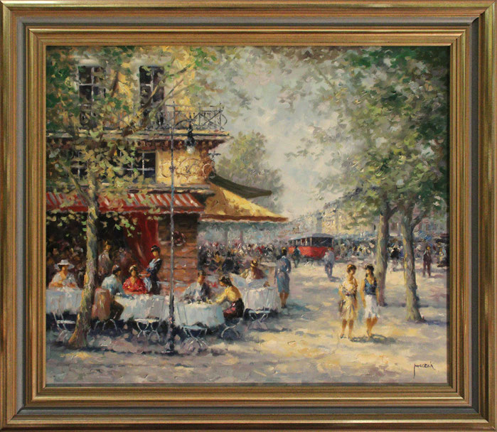 "Straßencafé", 70 cm x 60 cm