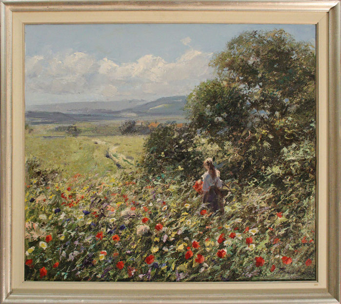 "Spaziergang im Frühling", 80 cm x 70 cm