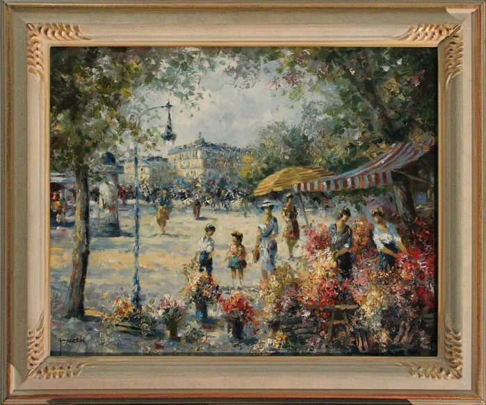"Blumenmarkt in Paris", 60 cm x 50 cm