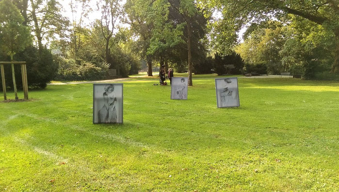 Temporäre Kunstwerke im Innenstadtpark Ruhranlage