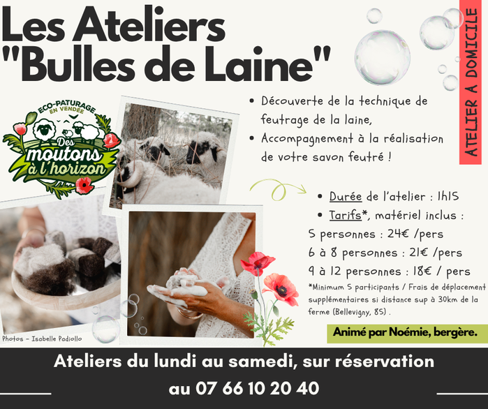 atelier domicile laine vendee