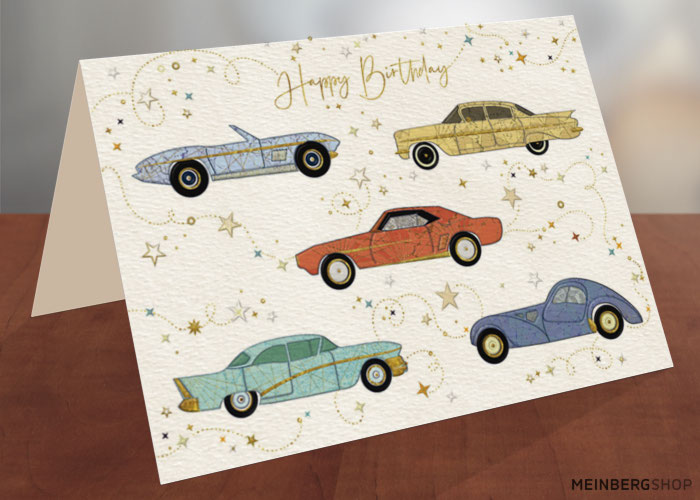 Oldtimer Geburtstagskarte Auto Happy Birthday