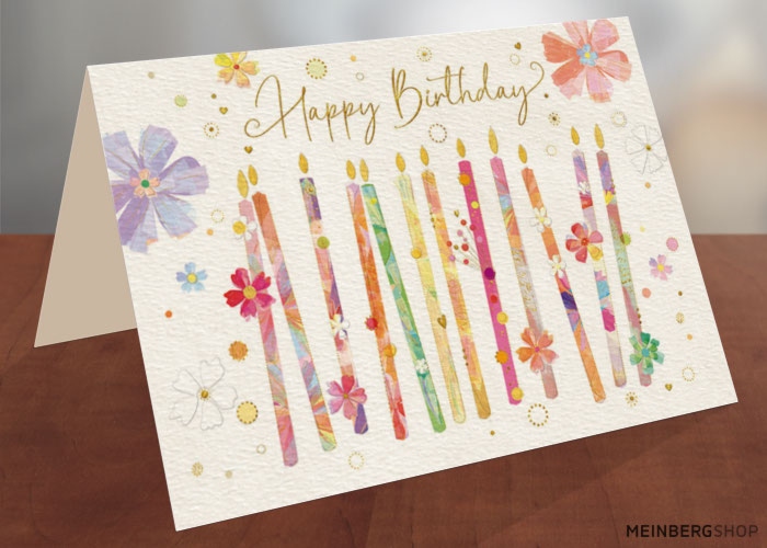 Geburtstagskarte Kerzen Happy Birthday