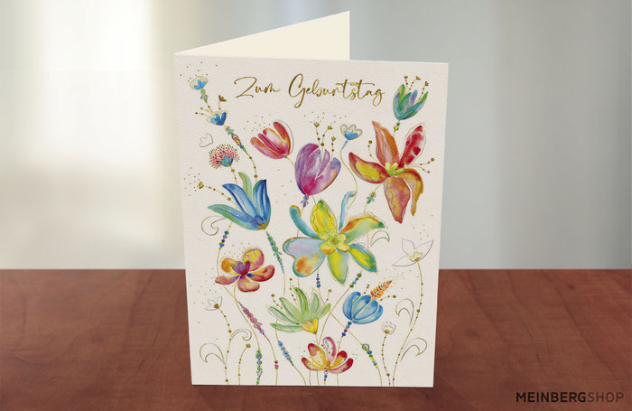 Geburtstagskarte Blumenaquarell