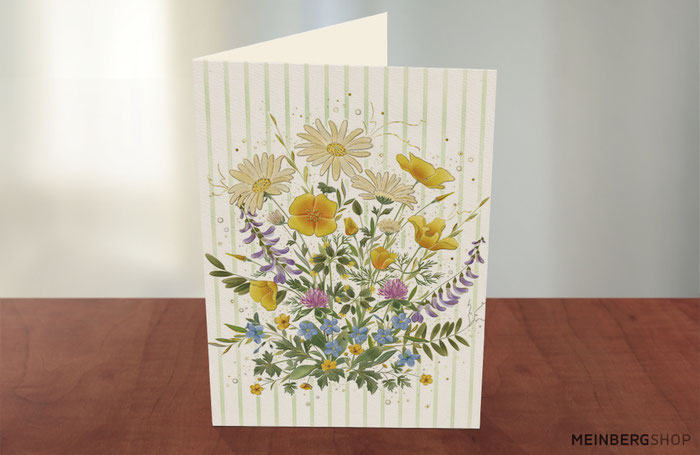 Gelbe Blumen Grußkarte