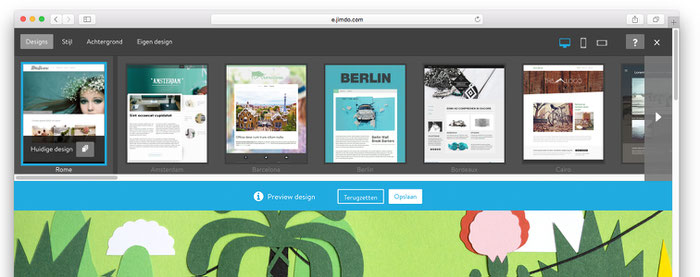 Responsive preview Jimdo