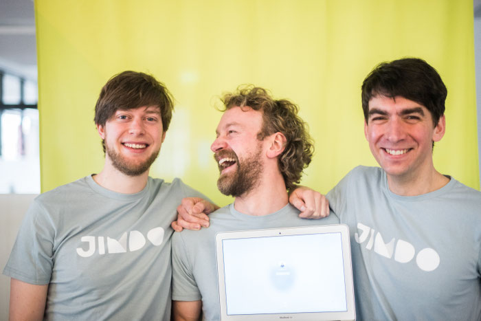 Jimdo’s drie oprichters: v.l.n.r. Christian Springub, Fridtjof Detzner en Matthias Henze.