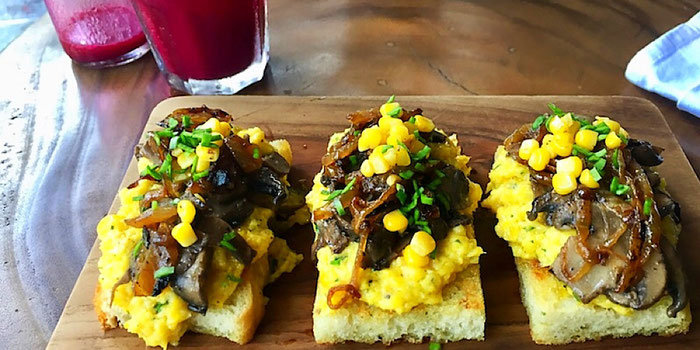 polenta toast at dumbo in ubud bali