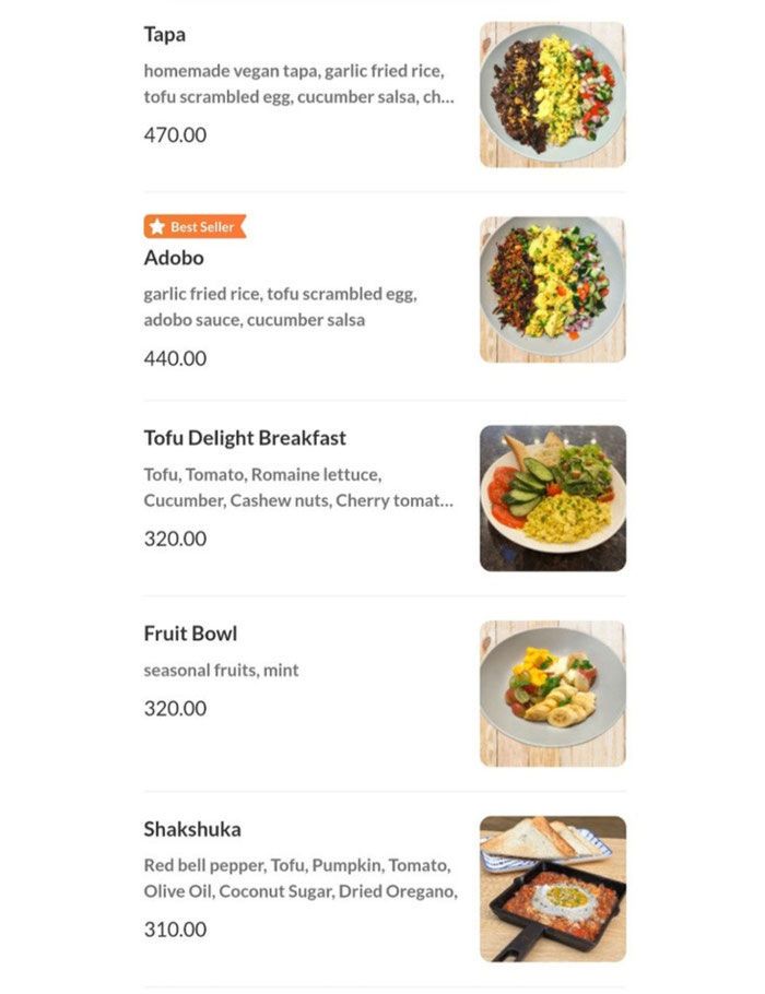 ivegan menu