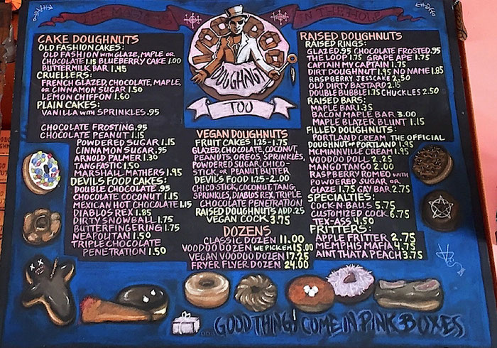 voodoo dougnut menu