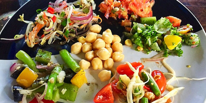 lunch buffet at elephant nature park in chiang mai thailand