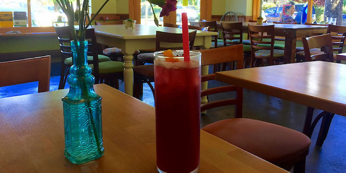 marionberry soda at Thrive sauce and bowls