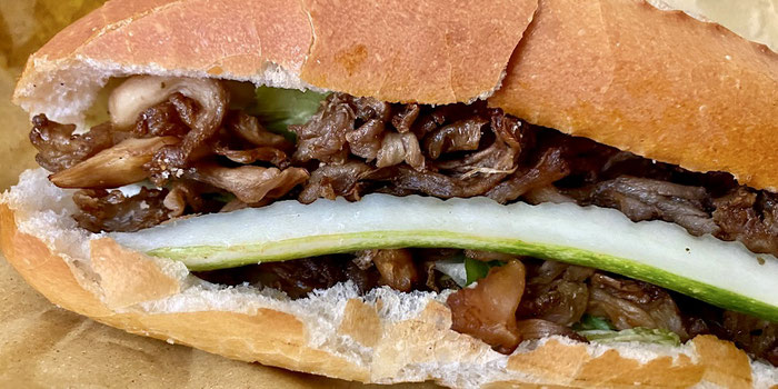 Fried mushroom bahn mi