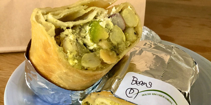 Beans & avocado burrito hideout burrito