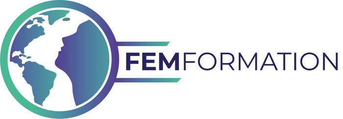 Femformation Logo Frauensilhouette mit Weltkugel