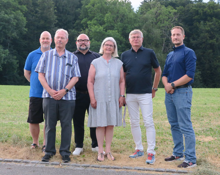 Von Links nach Rechts: M. Käppeli, F. Spindler, T. Schenker, H. Müller-Leuenberger, J. Birchmeier, A. Dietschi