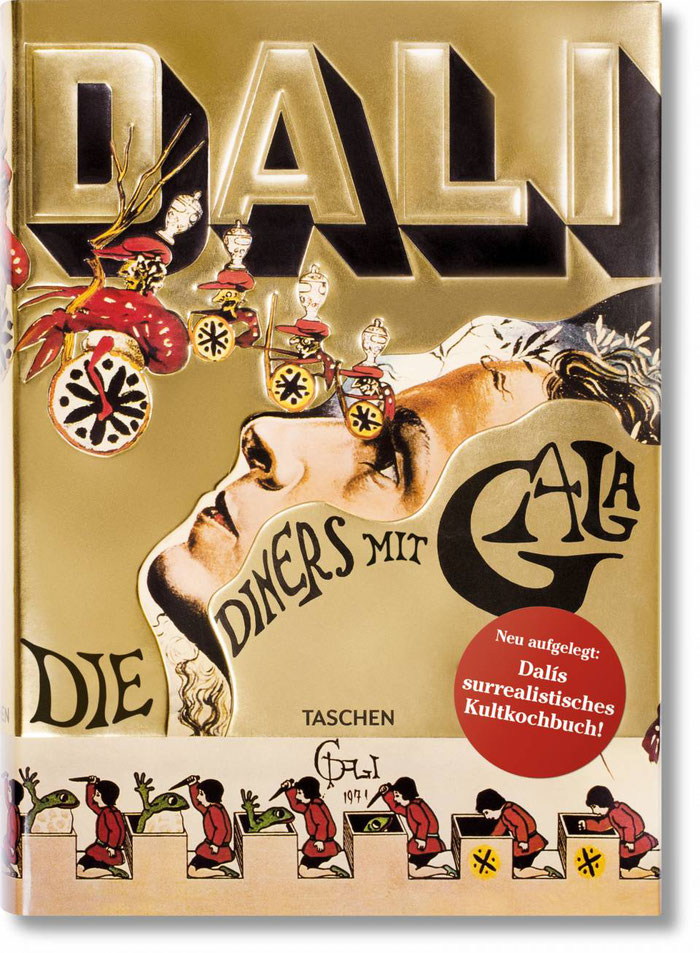 Die deutsche Neuauflage des Titels "Dali. Die Diners mit Gala" ist derzeit leider vergriffen und selbst antiquarisch schwer zu bekommen, dafür gibt es das Buch als spanische, englische und französische Ausgabe bei Taschen Bild: Taschen