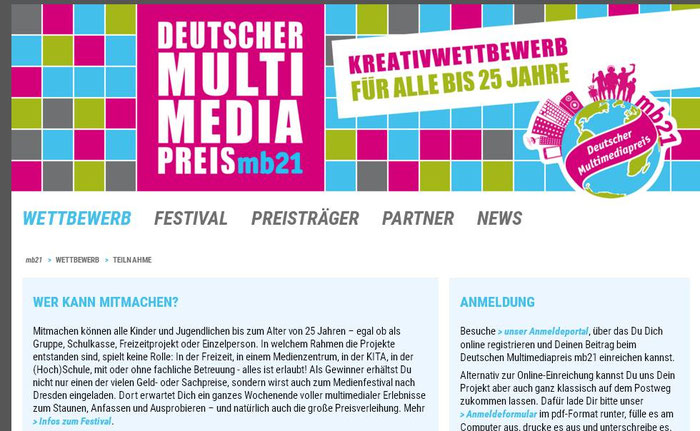 Deutscher Multimediapreis mb21 2016 - auch hier waren unsere Chancen natürlich äußerst gering /// Ergebnis: "Die Vorjury fand Idee und Ansatz Ihres Projekts sehr spannend. Leider konnten Qualität und Vokabular der Erklär-Videos nicht genug überzeugen." 