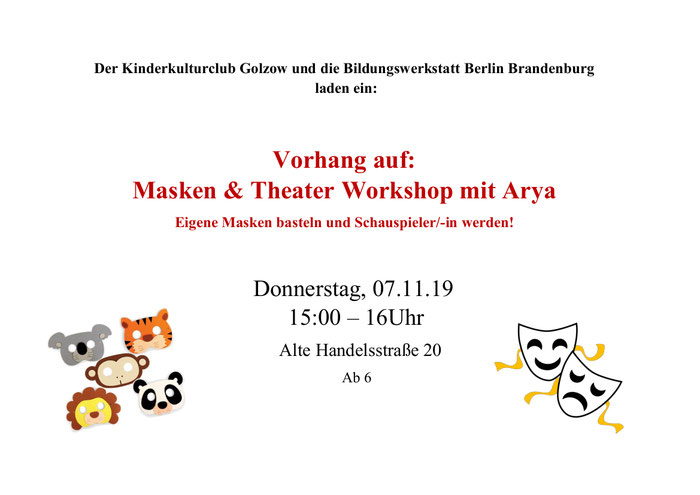 Vorhang auf: Masken + Theater Workshop mit Arya 