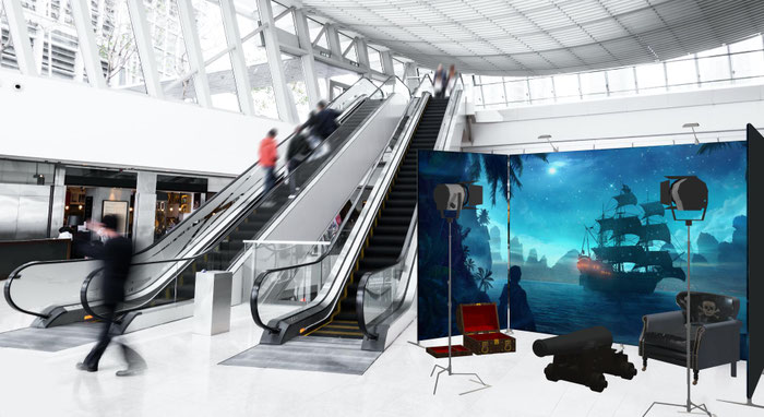 Showflex Neuartiges Faltwandsystem mit aufspannbarer Textilgrafik