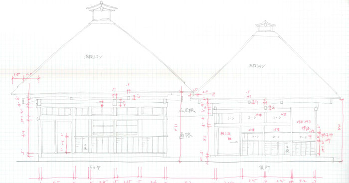東北工業大学　建築史研究室　胆沢扇状地の散居　実測図