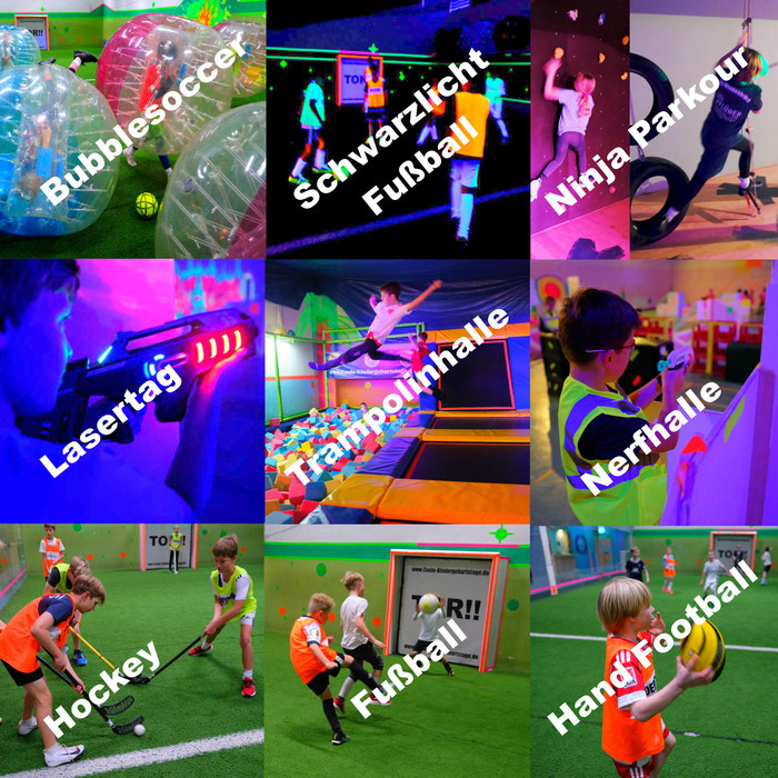 idee-kindergeburtstag-feiern-trampolin-lasertag-bubblesoccer-ninja-klettern-fussball-nerf-hockey-funsport