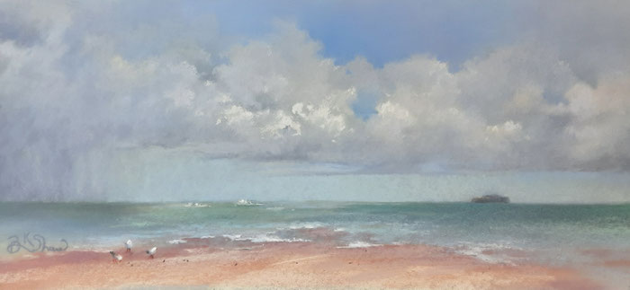 Ship. Ocean. Clouds. Storm