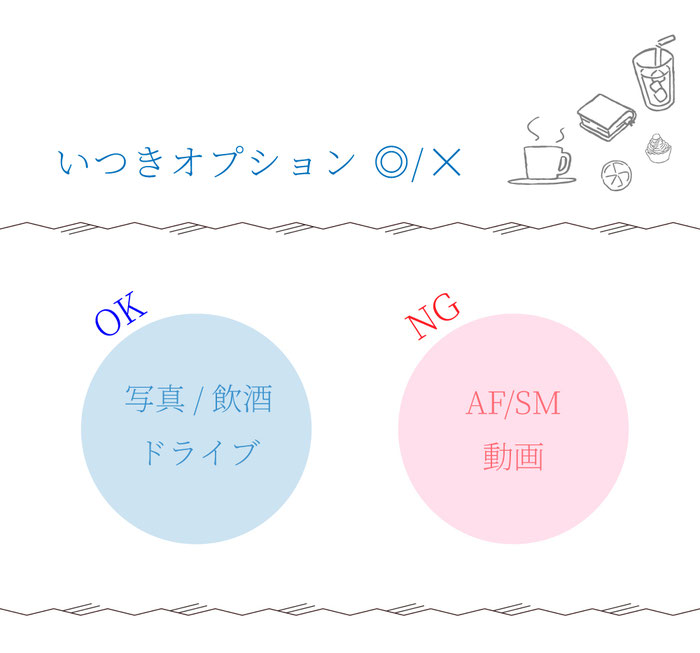 セラピストの可能オプション/OK or NG/ 札幌 女性用風俗 すすきの 雨はしずかに