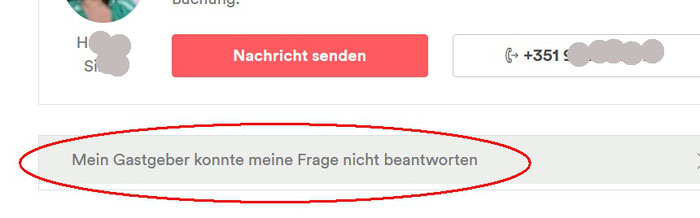 Mein Gastgeber konnte meine Frage nicht beantworten