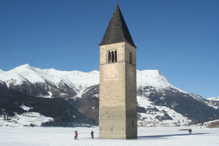 Kirche im Reschensee, Südtirol