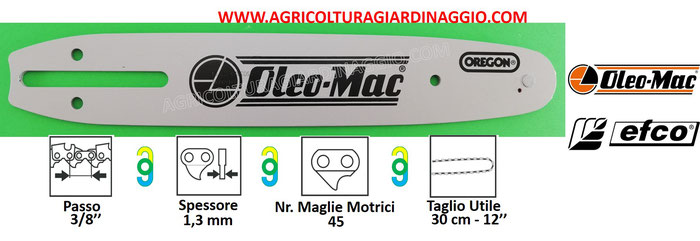 Barra Spranga motosega OLEO MAC GS35, GS350, GS370, GST360, 937, 931, 932, 932C, GS220Li-Ion - EFCO 131, 132, 132S, MT350, MT3500, MTT3600, MT220Li-Ion ricambio sconto promozione offerta prezzo www.agricolturagiardinaggio.com