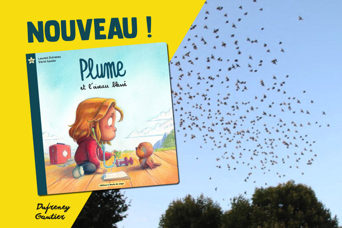 un oiseau s'est écrasé sur la vitre. PLume et son papi vont tenter de le sauver.