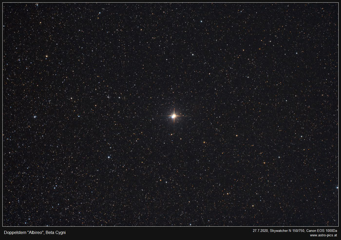 Albireo, Beta Cygni, Doppelstern im Sternbild Schwan