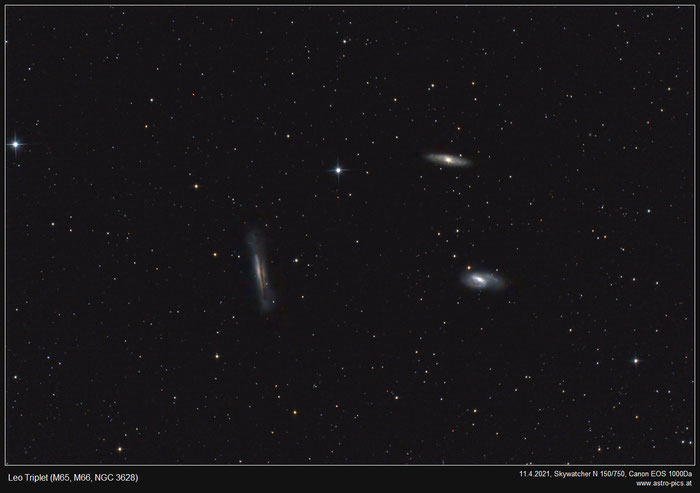 Leo Triplet M65, M66, NGC 3628