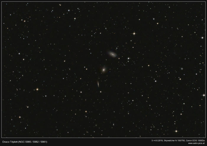 Draco-Triplet, NGC 5985, NGC 5982, NGC 5981