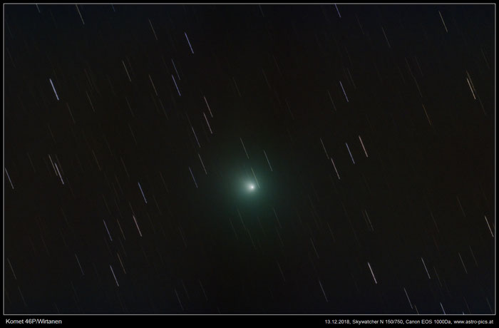 Komet 46P/Wirtanen am 13.12.2018, Startrails