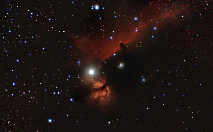 Flammennebel, NGC 2042, Pferdekopfnebel, B 33, Orion